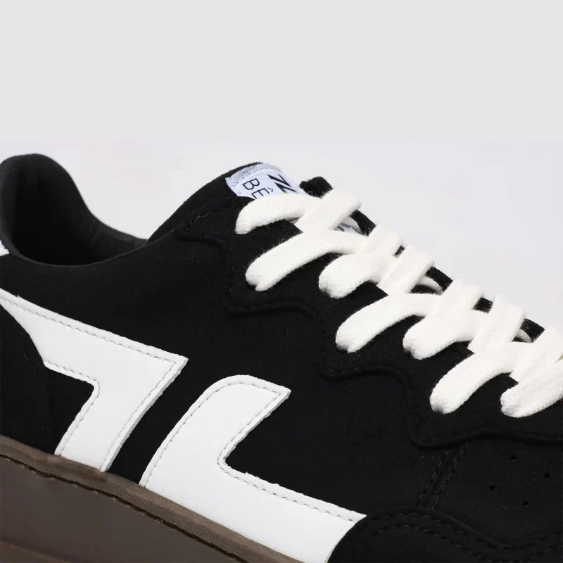 Baskets véganes suède Noir et semelle noire - Bêta B3 - Image 10