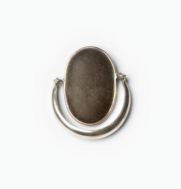Grande bague en argent galet noir - Trouble - Image 3