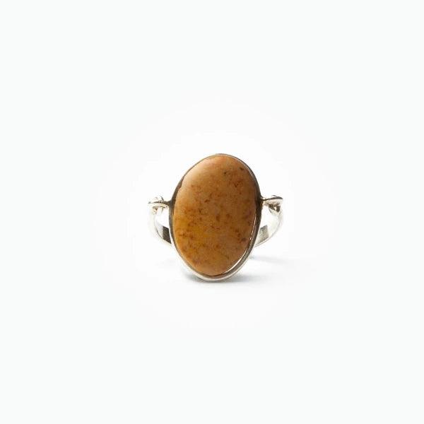 Petite bague en argent galet jaune - Trouble - Image 5
