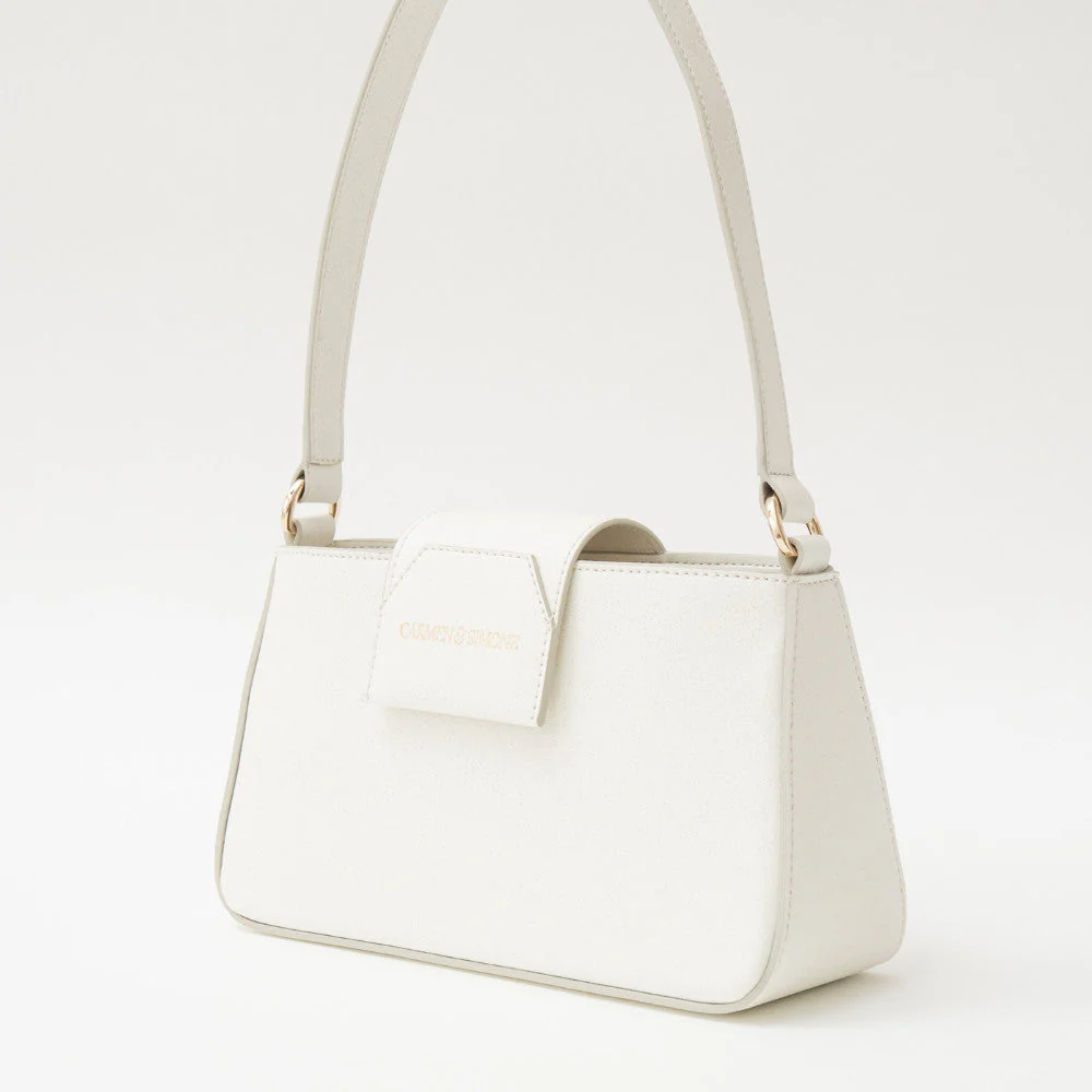 Sac baguette en cuir végan Carmen I Blanc - Image 7
